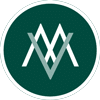 White and light green overlapping “M” and “A” letters form a geometric Header-Project logo on a dark green circular background.