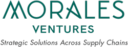 Morales Ventures logo with the tagline “Strategic Solutions Across Supply Chains” in green text on a white background, styled with the Footer-MV-Light theme.
